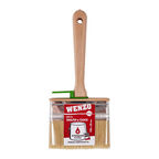 Кисть плоская натуральная щетина деревянная ручка Wenzo Wood 100х25 мм для эмалей и лаков на алкидной основе