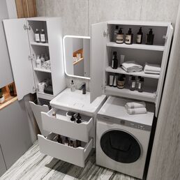 Мебель для ванной комнаты Style Line Марелла 60 см Люкс антискрейтч белый матовый, подвесная