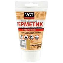 Герметик VGT силиконизированный, водостойкий 125 мл. дуб 1 шт. 160 гр