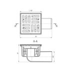 Трап для душа Ани Пласт 100x100 мм сухой затвор горизонтальный слив