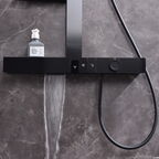 Душевая стойка Black&White Gravity GH-9005-MB черная матовая, с термостатом, с изливом
