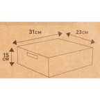 Корзина с крышкой для хранения 31x15x23 см бумага цвет бежевый