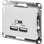 Розетка USB встраиваемая Systeme Electric Glossa цвет белый