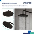 Лейка для верхнего душа Milardo Dale DAL25B0M64 круглая цвет черный матовый