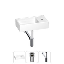 Раковина Wellsee WC Area 202010459 40х22 с донным клапаном и сифоном (цвет набора хром)