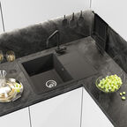 Встраиваемая сверху кухонная мойка Misty Titan 65 см TIT-65х51-01 антрацит