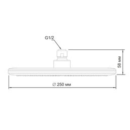 Насадка душевая Wasserkraft серебряная 25х25х5,8 см