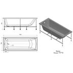 Ванна 100Acryl Ницца акриловая 175x70 см каркас в комплекте