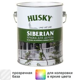 Краска для дерева Husky Siberian моющаяся полуматовая прозрачная 2.7 л