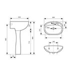 Комплект раковина с пьедесталом Lavelly Oval 49 см белая (OTZ212)