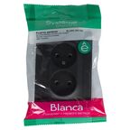Розетка двойная встраиваемая Systeme Electric Blanca без заземления цвет антрацит