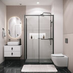 Душевой уголок Grossman Style 130x80 120.K33.05.1380.21.00 без поддона, стекло прозрачное, профиль черный матовый