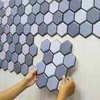 Панели (комплект 10 шт) самоклеющиеся для стен декоративные, 3D, мягкие 30х30 см, толщина 3 мм, водонепроницаемый, Материал ПВХ, мрамор