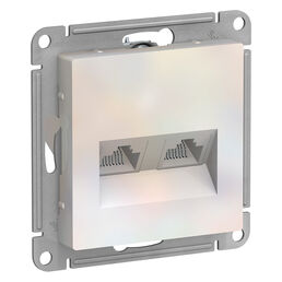 Розетка Шнайдер AtlasDesign двойная rj45+rj45 жемчуг (ATN000485)