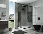 Душевой уголок Niagara Eco 80x80  NG-008-14Q BLACK стекло мозаика, профиль черный, низкий поддон