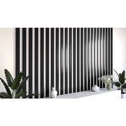 Декоративная рейка саваш МДФ 16*60*2800 мм BLACK BRILLIANT - 15 шт.