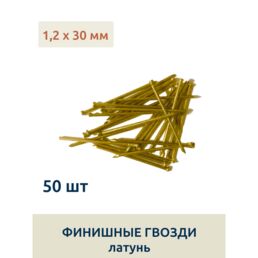 Гвозди финишные 1,2 х 30 мм, латунированные, 50 шт