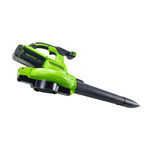 Воздуходув-пылесос садовый аккумуляторный Greenworks GD40BVII, 40V, бесщеточный, c 1хАКБ 5Ач и ЗУ (2406907UG)