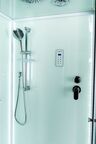 Душевая кабина Esbano Elegancia 100х100ES-L100CR с крышей, с LED освещением, стекло матовое, профиль белый