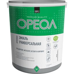 Эмаль универсальная акриловая Ореол белая глянцевая 2,5 кг