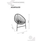 Стул Acapulco AC001 73x83x88 см искусственный ротанг/сталь цвет белый