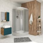 Душевая кабина Niagara Classic 90x70 NG-33974-14R средний поддон, стекло матовое, профиль серебро, правая