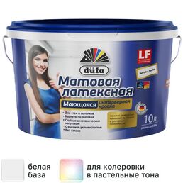 Краска латексная для стен и потолков Dufa Mattlatex Mix матовая цвет белый 10 л