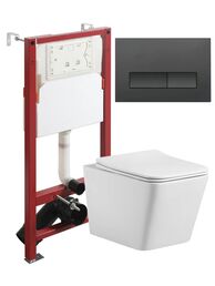 Комплект унитаз подвесной Agger ATI10150+APB244 с микролифтом + инсталляция + кнопка
