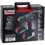 Дрель-шуруповерт аккумуляторная ударная бесщеточная Elitech HD CD20ISL2 E2201.041.02, 20 В Li-Ion 2x4 Ач