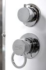 Душевая кабина AvaCan 110x110 EM2011LED+GM стекло узорчатое, профиль хром, с гидромассажем