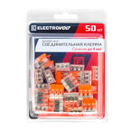 Клемма на 3 провода Electrovolt 221-413 0,2-4 кв.мм с рычажками без пасты (50 шт.) (ЦБ-00015943/605535)