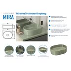 Раковина Mira Oval O накладная 35 см литьевой мрамор цвет оливковый глянцевый