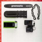 Пила цепная аккумуляторная Greenworks 40V G40CS30IIK2 40 В 12" шаг 3/8" паз 1,1 мм 45 звеньев Li-Ion 2Ач 1 АКБ и ЗУ (2007807UA)