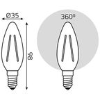 Лампа светодиодная Gauss LED Filament E14 11 Вт свеча прозрачная 720 лм, тёплый белый свет