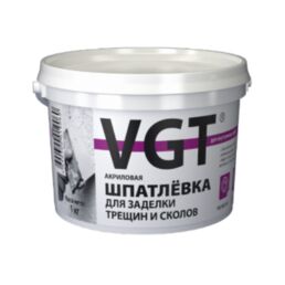Шпатлевка VGT акриловая для заделки сколов и трещин, белый, 1 кг