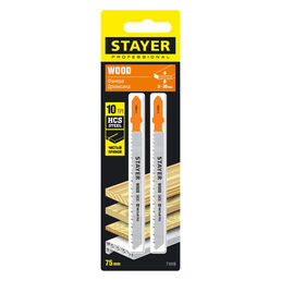 Пилки для лобзика Stayer T101B (15990-2.5_z02) по дереву L75 мм прямой рез (2 шт.)