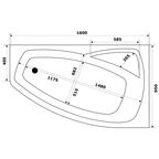Ванна Рондо акрил 160x95 см угловая левая