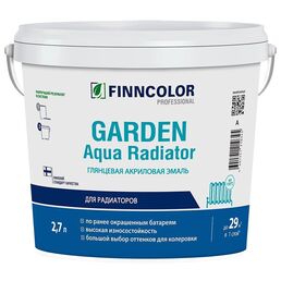 Эмаль для радиаторов Finncolor Garden Aqua Radiator база A белая глянцевая акриловая 2,7 л