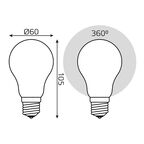 Лампа Gauss LED Filament A60 OPAL E27 10W 820lm 2700К 1/10/40