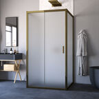 Душевой уголок Vegas-Glass 100x100  ZP-U TUR NOVO h1900 100*100 05 10 профиль бронза, стекло сатин