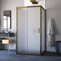 Душевой уголок Vegas-Glass 100x100  ZP-U TUR NOVO h1900 100*100 05 10 профиль бронза, стекло сатин
