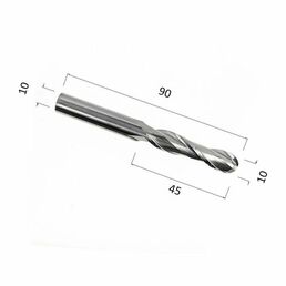Фреза DJTOL N2QX1045 спиральная двухзаходная сферическая (по дереву, композиту (АКП), пластику)