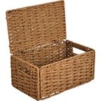 Корзина с крышкой для хранения 30x15x18 см бумага цвет коричневый