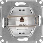Розетка компьютерная встраиваемая Systeme Electric Glossa RJ45 cat 5E цвет графитовый
