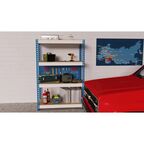 Стеллаж металлический 4 полки МКФ 180x122x63 см цвет серый/синий нагрузка на полку 350 кг