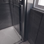 Душевая дверь Veconi Premium Trento 130х200 PTD30-GR-130-01-C4  стекло прозрачное, профиль графит