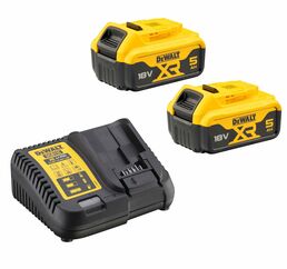 Набор DEWALT: 2 АКБ DCB184, Li-Ion, 18 В, 5 Ач и зарядное устройство DCB115, 12/14.4/18 В, 4 A (DCB115P2)