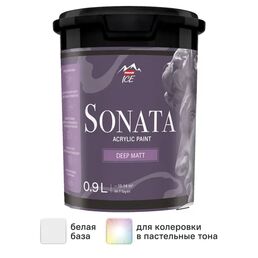 Краска для стен и потолков Parade Sonata Deep Matt моющаяся матовая цвет белый база А 0.9 л