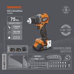 Дрель-шуруповерт аккумуляторная DAEWOO DAA 4021Li SET BOX
