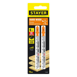 Пилки для лобзика Stayer T144DF (15985-4_z02) по дереву L75 мм быстрый рез (2 шт.)